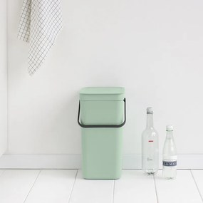 Кош за разделно събиране на боклук Brabantia Sort&Go 1005517, 16 л, Дръжка, Възможност за стенен монтаж, Светлозелен