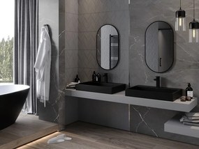 Mexen Loft овално огледало за баня 80 x 45 см, черна рамка - 9851-080-045-000-70