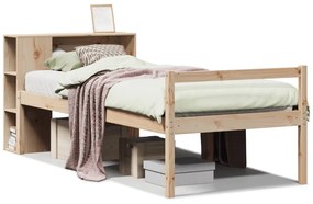 3321990 vidaXL Легло с рафтове за книги, без матрак, 90x190 см, бор масив