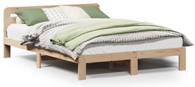 855573 vidaXL Рамка за легло без матрак, 135x190 см, масивна чамова дървесина