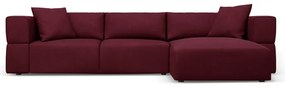 Ъглов диван в цвят бордо, десен ъгъл Esther – Milo Casa