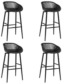 248161 vidaXL Бар столове, 4 бр, черни