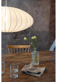 Бяло висящо осветително тяло с текстилен абажур ø 60 cm Florence – Markslöjd