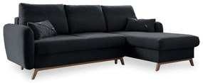 Тъмно сив ъглов разтегателен диван, десен ъгъл Scandic Lagom - Miuform