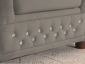 Сив кадифен разтегателен ъглов диван (ляв ъгъл L форма) York Blik – Ropez