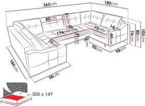 Ъглов диван Akita U-Gkri Skouro