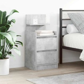 861362 vidaXL Нощни шкафчета с 2 чекмеджета 2 бр., бетонно сив 38x34x80 см