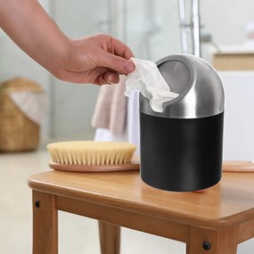 Черно кошче за боклук от неръждаема стомана 1,2 l BLACK – Orion