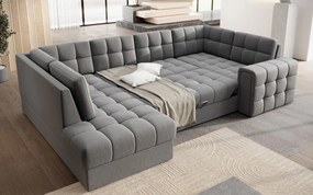 Ъглов диван Bale U-Тъмно сиво-Ляв