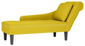 4009778 vidaXL Кушетка с възглавница и десен подлакътник, жълт, кадифе
