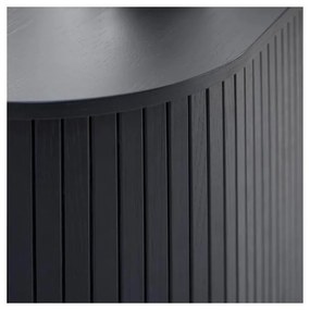 Черна телевизионна масичка от дъб 56x180 cm Nola - Unique Furniture