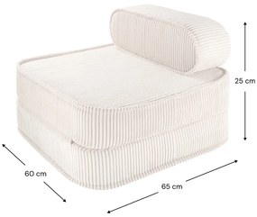 Кремав детски стол от рипсено кадифе Flip – Wigiwama