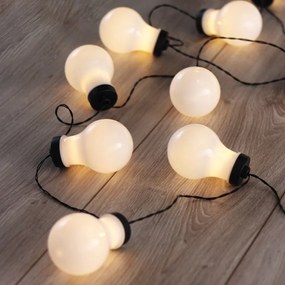 Черна LED верига с форма на крушка Крушка, 10 светлини, дължина 2,2 м - DecoKing