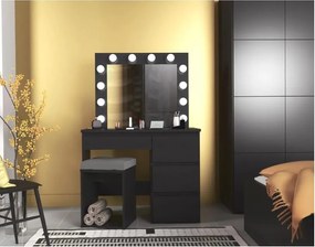 Тоалетна масичка с LED огледало Cleopatra Black