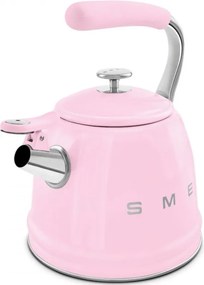 Свирещ чайник Smeg WKF01PK, 2.3 л, Индукция, Ненагряваща се дръжка, Стомана, Розов