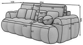 Бежов сгъваем диван от прежда с примки от букле 256 cm Cotonn – ELTAP