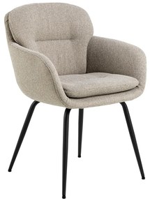 Бежов тапициран трапезен стол с подлакътници Dora – Actona