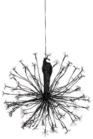 Коледна висяща лампа сфера черна 60 см вкл. LED с таймер IP44 - Nobu