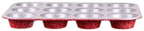 Форма за мъфини и кексчета ZEPHYR Red Passion ZP 1223 EG, 12 мъфина, Мраморно покритие, Червен