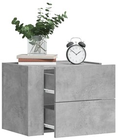 Sonata H Нощни шкафчета за стенен монтаж 2 бр бетонно сиви 45x30x35 см