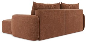 Разтегателен ъглов диван с място за съхранение в тухлен цвят (десен ъгъл) Kalena – Makamii