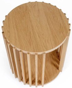 Масичка за кафе от дъб с барабан, ø 53 cm - Woodman