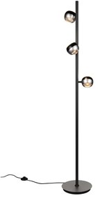 LED подова лампа в черен и сребрист цвят (височина 150 cm) Orbit – Trio Select