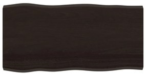 364017 vidaXL Плот за маса тъмнокафяв 100x50x(2-4) см обработен масивен дъб