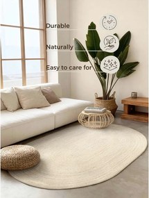 Кремав двустранен/ръчно изработен ютен килим 160x230 cm Braided – Hanse Home