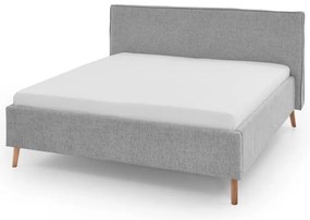 Светлосиво двойно легло 180x200 cm тапицирано с място за съхранение с включена подматрачна рамка Riva – Meise Möbel