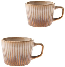Бежови глинени чаши в комплект 2 бр. за капучино 190 ml Tone – Dakls