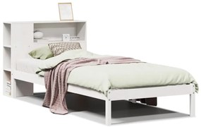 3321564 vidaXL Легло с етажерка за книги, без матрак, 90x200 см, бор масив
