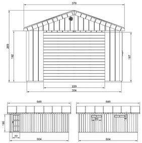 LP® SmartSide® панелен гараж – 354 x 604 см – 21 м2