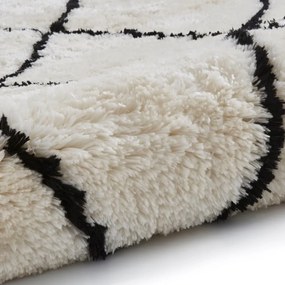 Кремаво-бял килим с черни детайли , 200 x 290 cm Morocco - Think Rugs