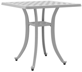 4002821 vidaXL Градинска маса, бяла, 53x53x53 см, лят алуминий