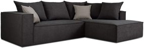 Ъглов диван Opalin-Сиво тъмно-Дясно