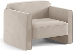 Бежово кадифено кресло Abby – Micadoni