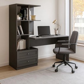 Меламиново офис бюро Mantra в антрацит 150x60x152см.