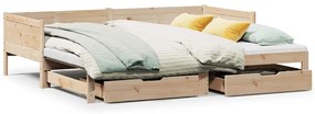 3302215 vidaXL Дневно легло с уширение и чекмеджета, без матрак, 80x200 см