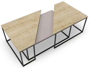 Масички за кафе в комплект от 3 бр. с дъбов плот 70x110 cm Titan – Marckeric