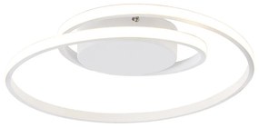 Дизайнерска таванна лампа в бяло с LED 3-степенна димируема крула