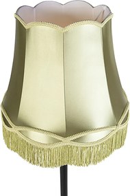 Интелигентна подова лампа черна с абажур Granny зелен с Wifi A60 - Classico