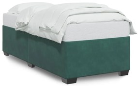 3284604 vidaXL Рамка за легло без матрак, тъмнозелена, 90x190 см, кадифе