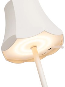 Комплект от 2 ретро настолни лампи кремаво бяло презареждаеми IP44 - Granny