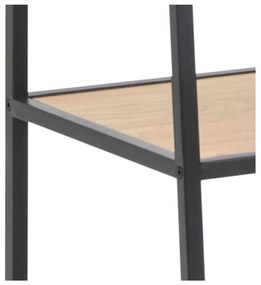 Черен/естествен стелаж от декор от дъб 77x175 cm Seaford – Actona
