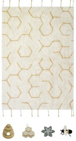 Кремаво памучно детско килимче за игра 90x130 cm Pollination – Lorena Canals