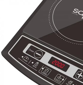 Индукционен котлон SAPIR SP 1445 LG, 2000W, LED екран, 4 функции, 8 степени, Черен
