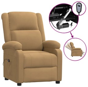 3098401 vidaXL Електрически реклайнер стол, кафяв, кадифе