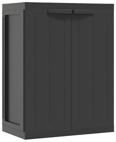 364204 vidaXL Външен шкаф за съхранение, черен, 65x37x85 см, PP