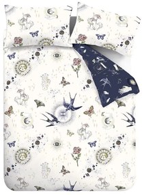 Синьо -кремаво двойно удължено спално бельо 230x220 cm Astrology – Sassy B